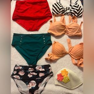 Mix & Match Retro Swimwear + Swim Cap